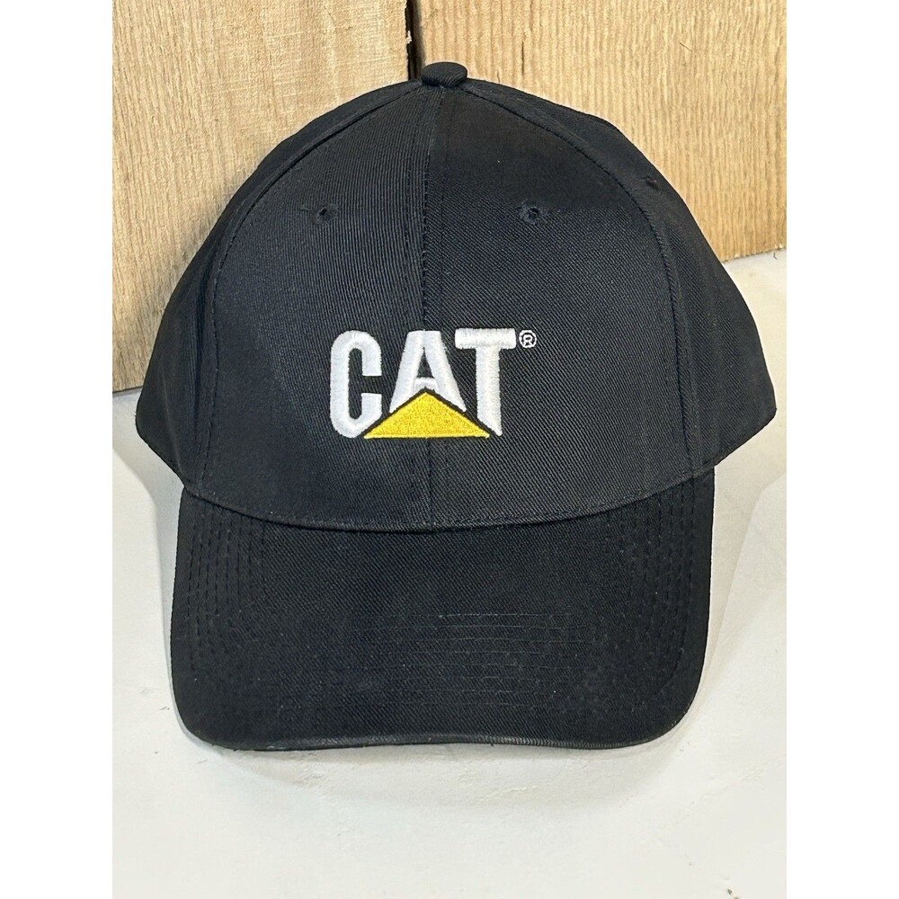 Cat Caterpillar Logo Classic Black Hat/Cap Strapback Adjustable NWOT